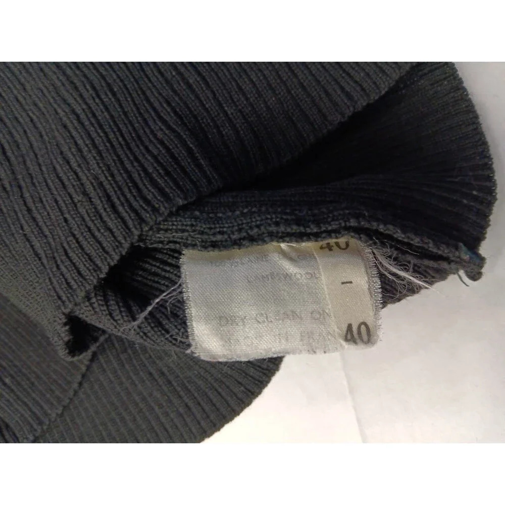Saint Laurent Vintage Lambswool Roll Tab Turtle Neck ‎ Black Sweater sz 40 - Picture 10 of 14
